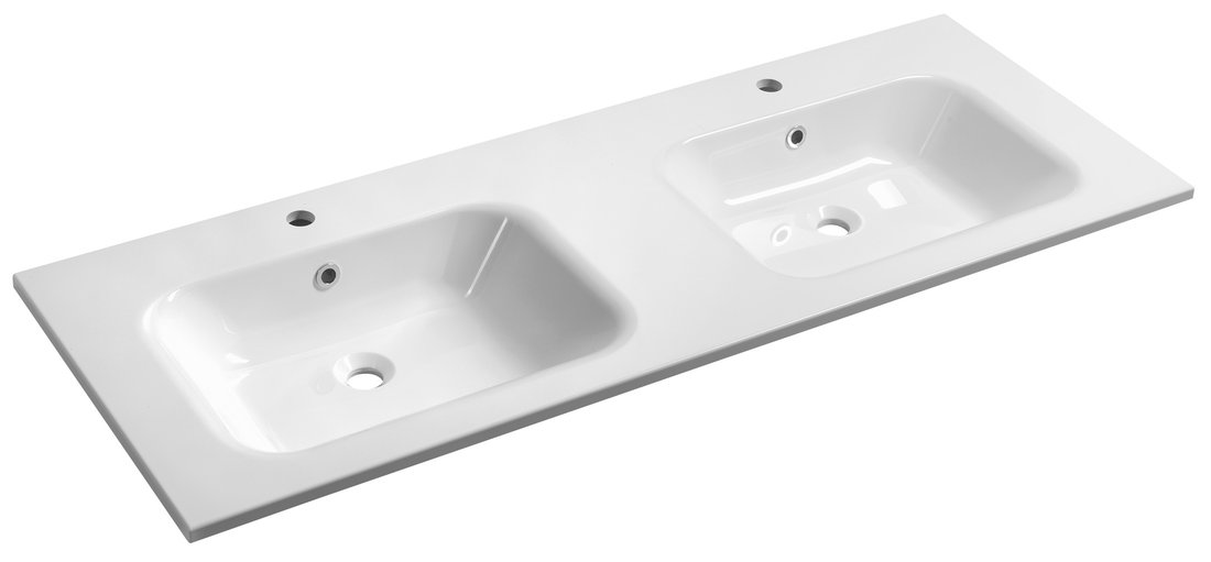 Sapho Areca wastafel met kraangat 140cm wit glans