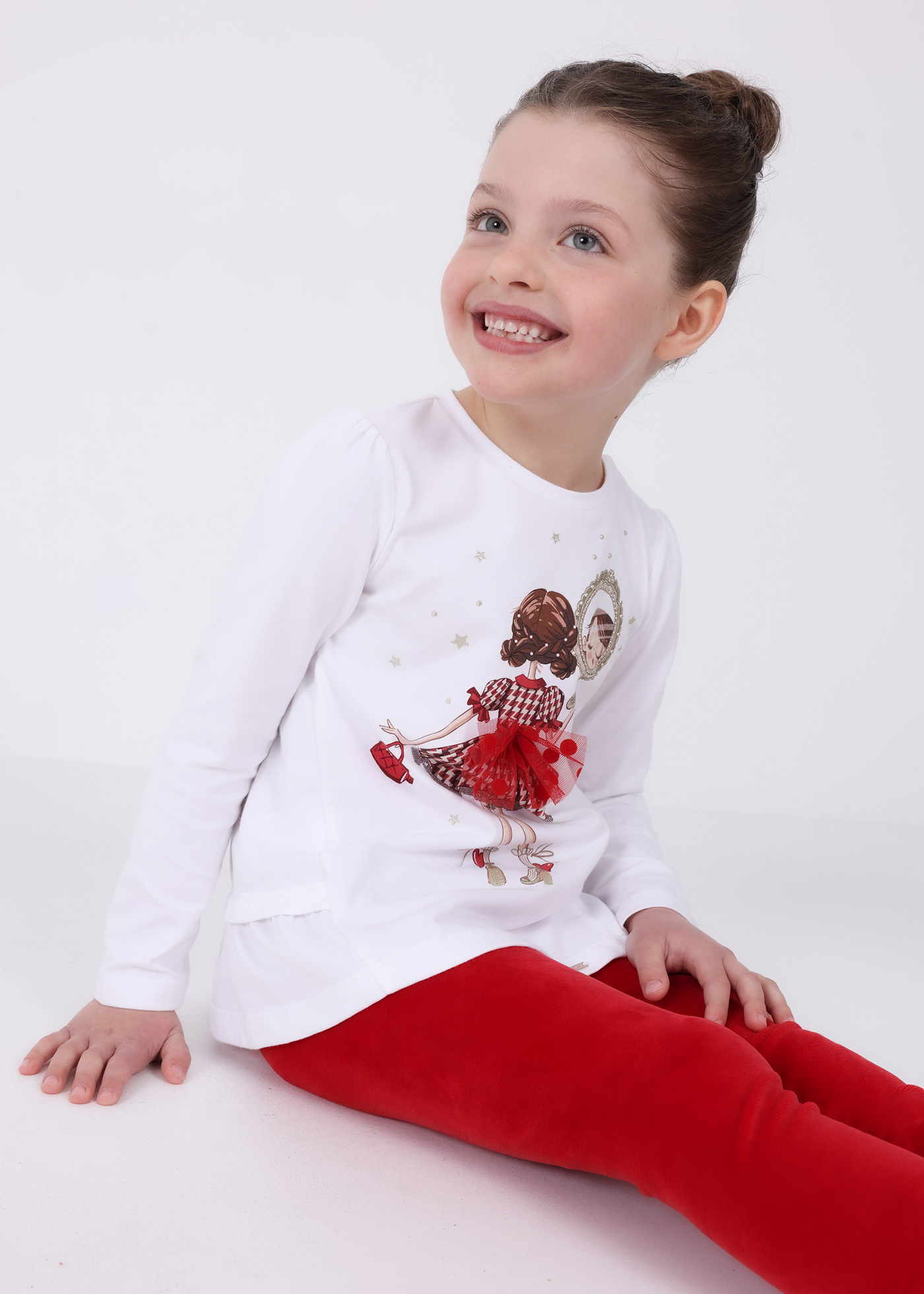 Conjunto de duas peças de leggings de veludo para meninas
