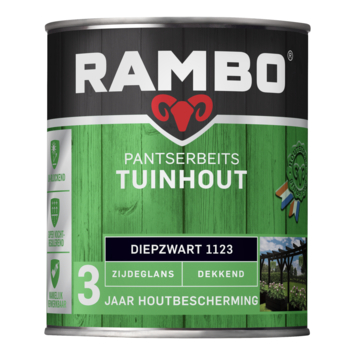 Rambo Pantserbeits Tuinhout zijdeglans dekkend diepzwart 750 ml