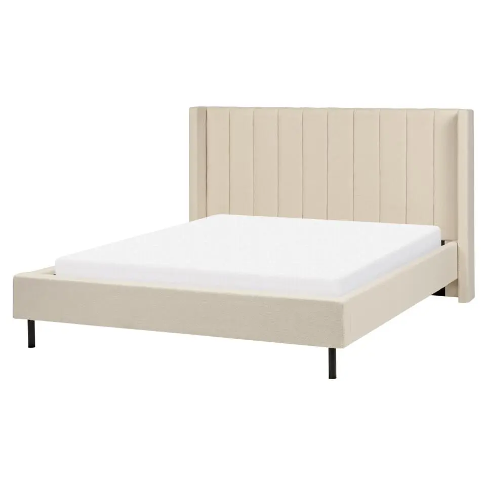 VILETTE - Tweepersoonsbed - Beige - 160 x 200 cm - Bouclé