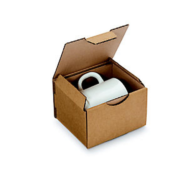 RAJA Boîte d'expédition brune en carton simple cannelure - L. Int. 12 x l.10 x H.8 cm - Lot de 50