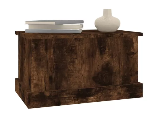 Boîte de rangement chêne fumé 50x30x28 cm bois d'ingénierie