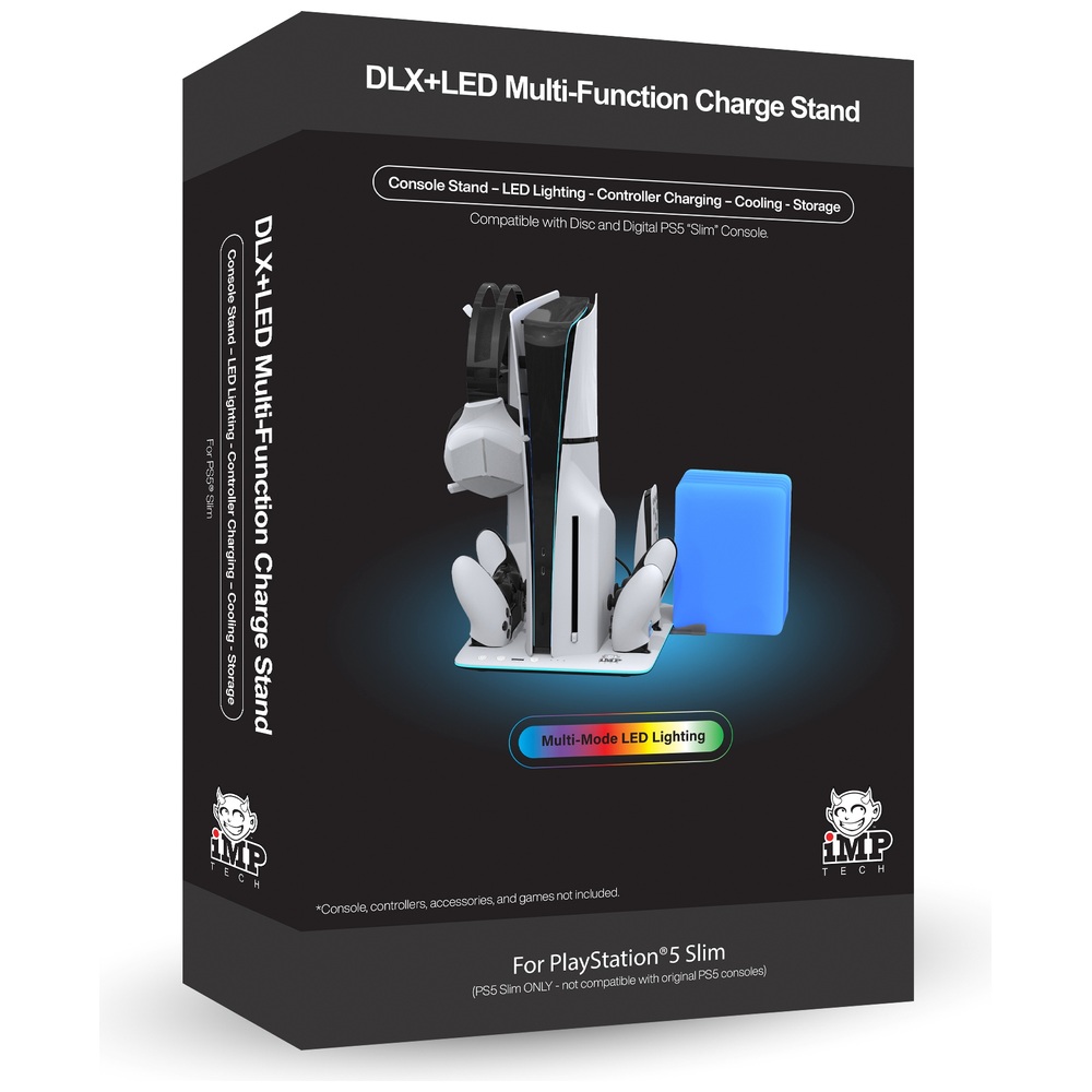 iMP Tech PS 5 Disc & Digital Slim DLX+LED Multifunktions-Ladestation