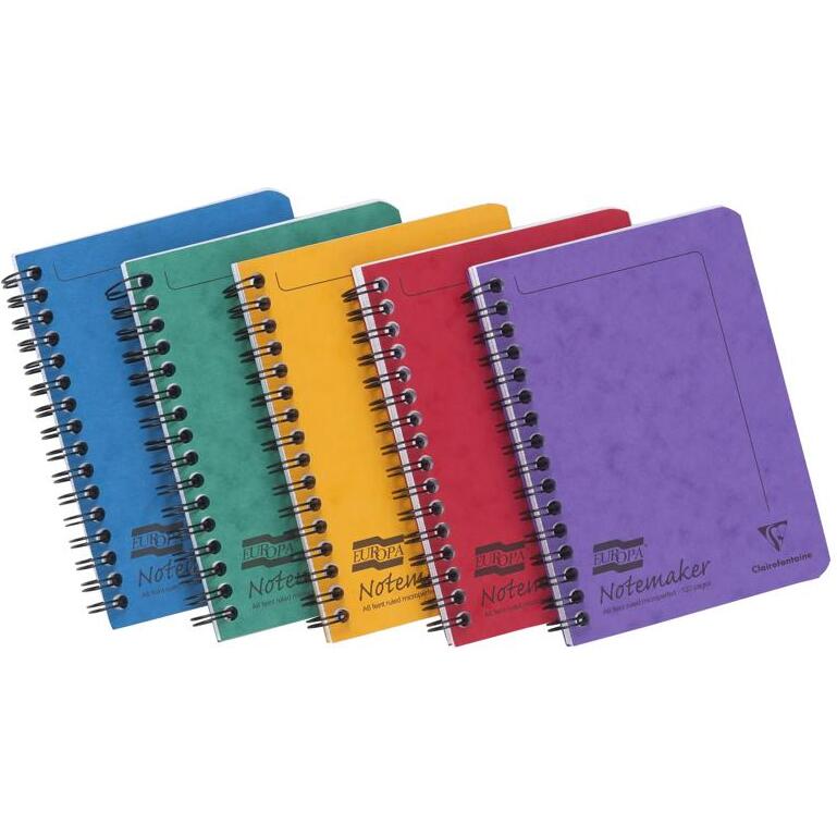 Notemaker Europa cahier reliure intégrale A6 120 pages détachables petits carreaux - Assortiment A