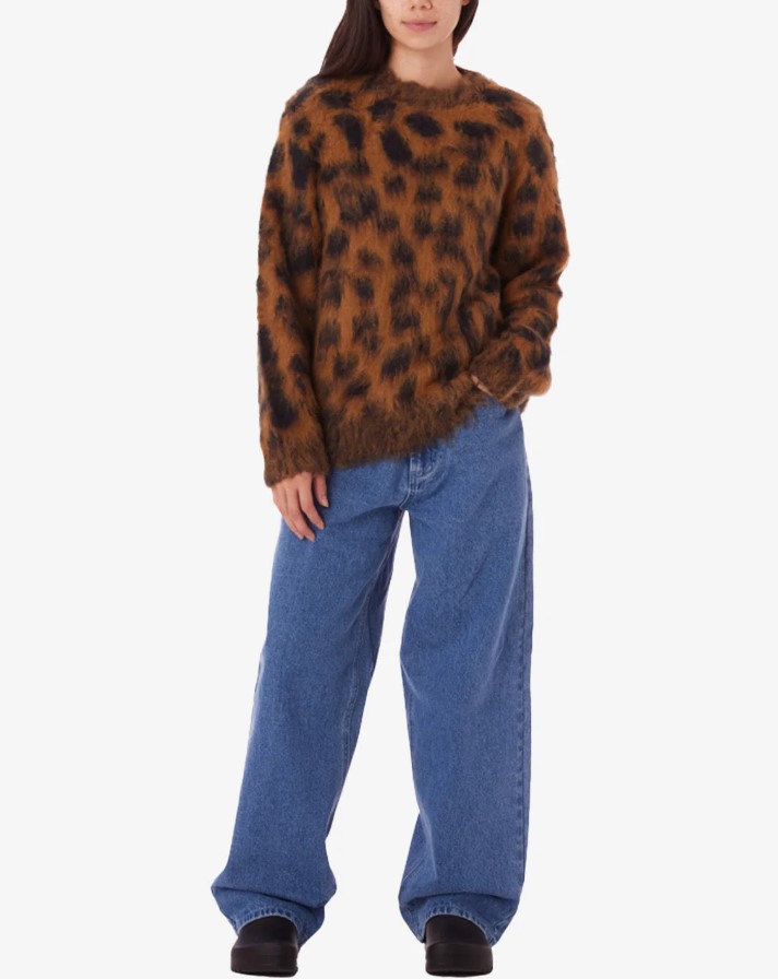 Obey Dottie Crew Sweater Bone Brown