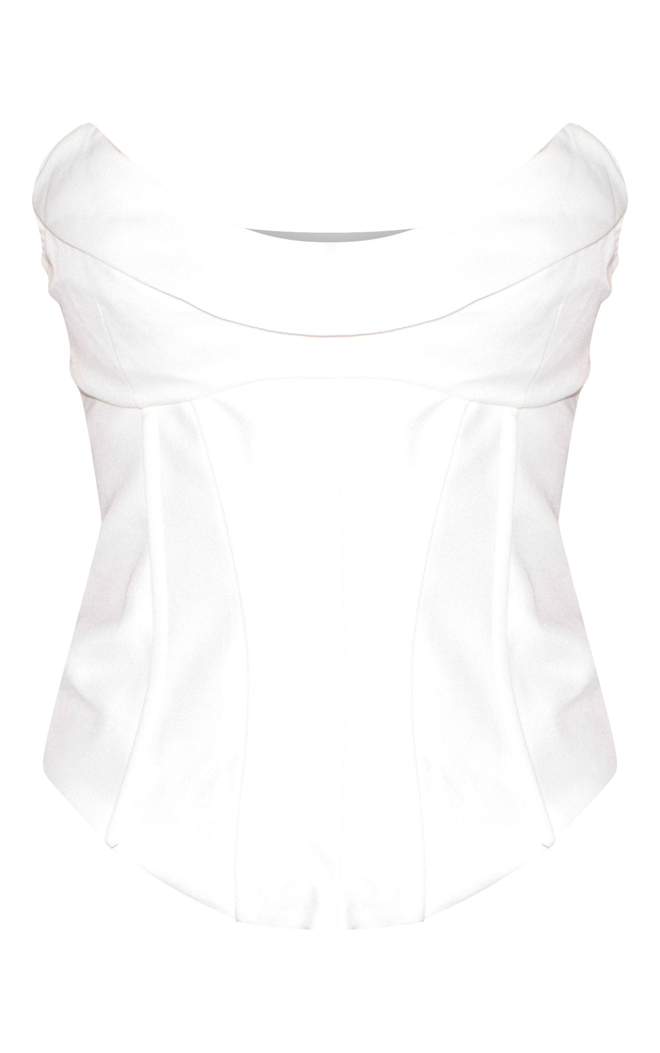 Blanc Corset Baleiné Tissé