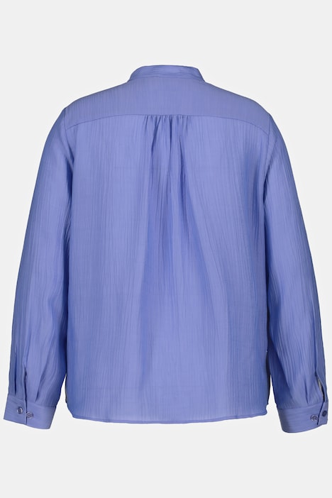 Bluse, Crashlook, A-Linie, Stehkragen, Langarm
