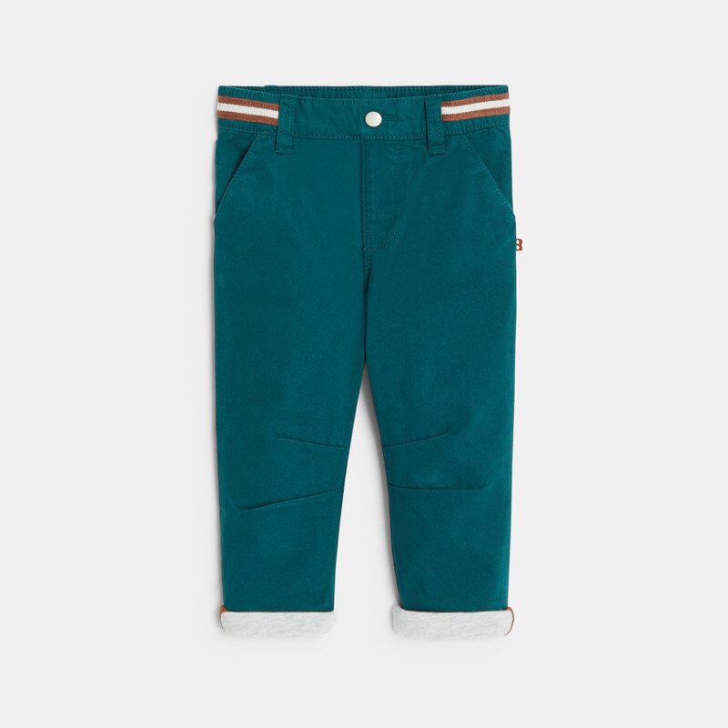 Pantalon coton taille élastiquée vert bébé garçon Vert