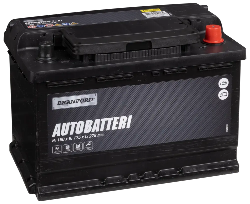 BRANFORD Autobatteri 74Ah +højre