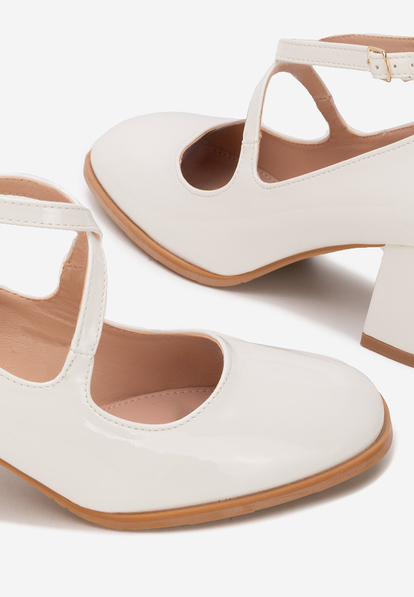 Chaussures à talon épais blancs Enoida