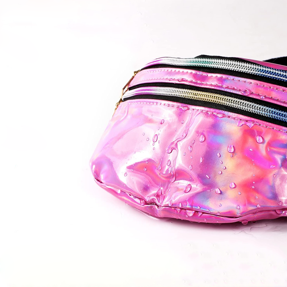 (30x14cm) Unisex Bauchtasche Outdoor Crossbody Bag Gürteltasche Irisierend - Pink
