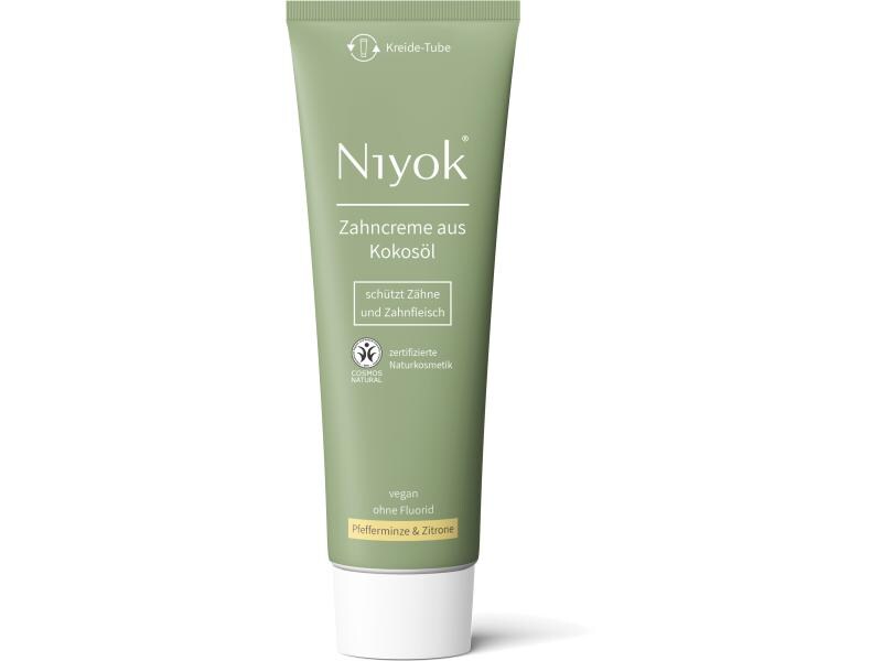 Niyok Zahncreme Kokosöl Minze und Zitrone 75 ml Natürliche Zahnpasta aus Kokosöl