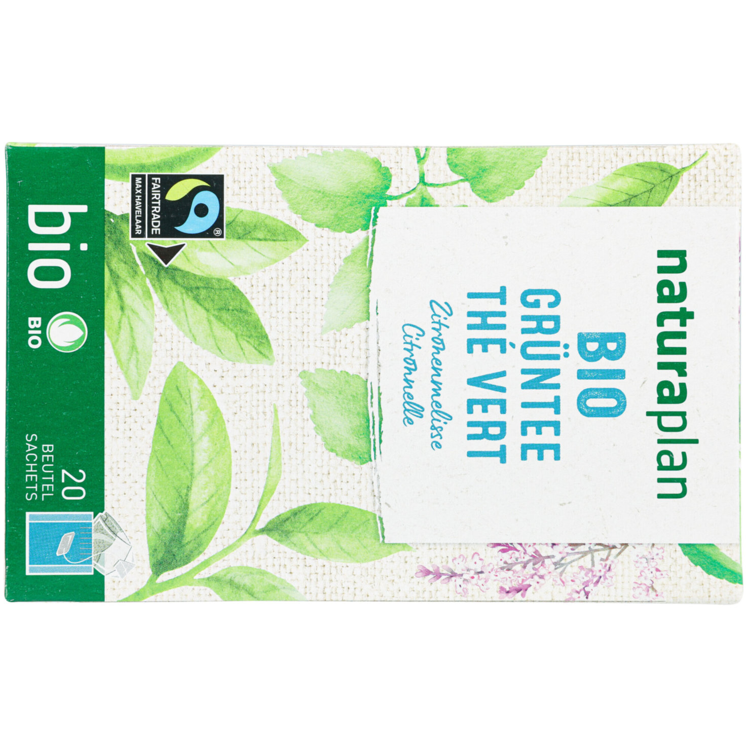 Naturaplan Bio Fairtrade Grüntee Melisse 20 Beutel
