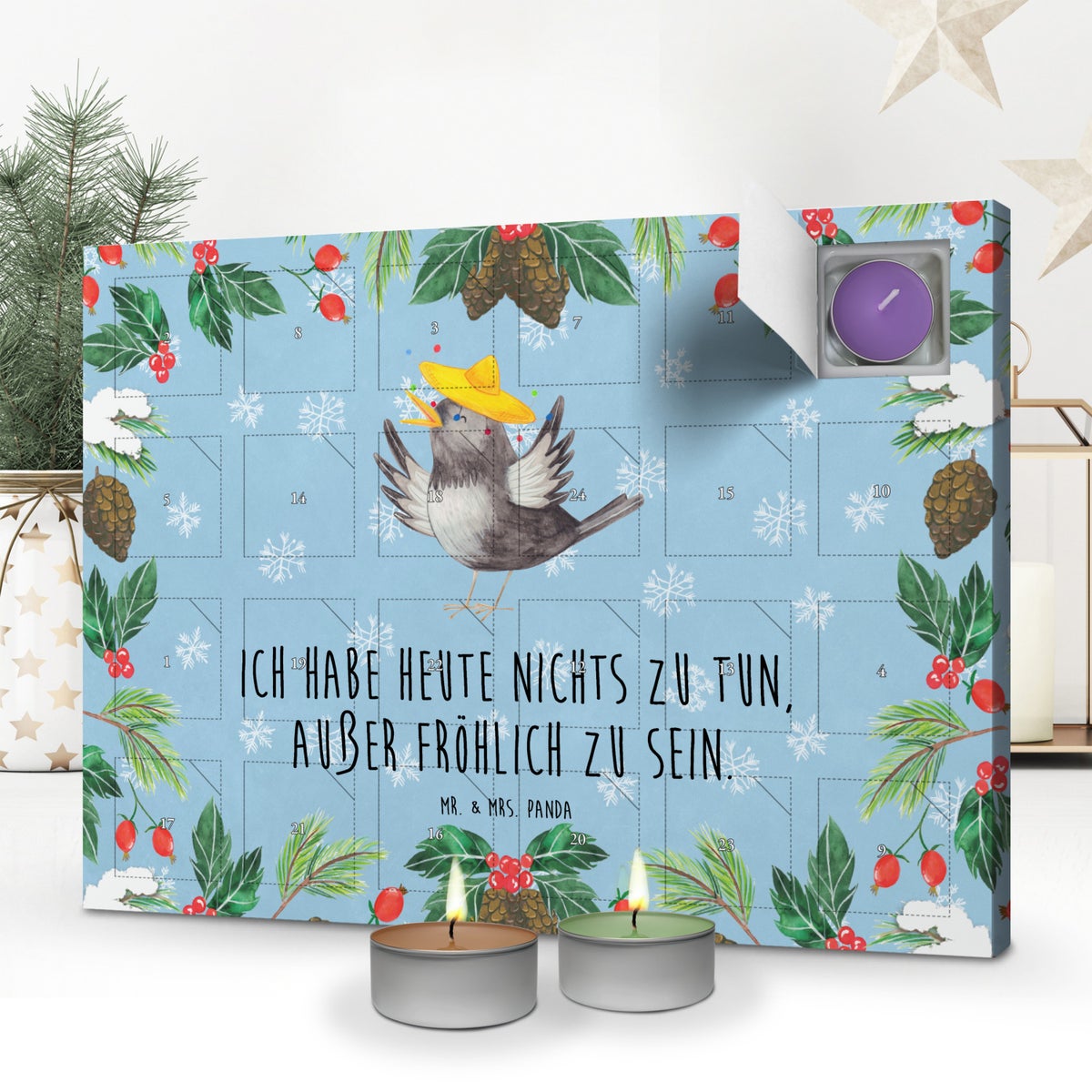 Mr. & Mrs. Panda Geurkaars Adventskalender Raven Sombrero - Pastelblauw