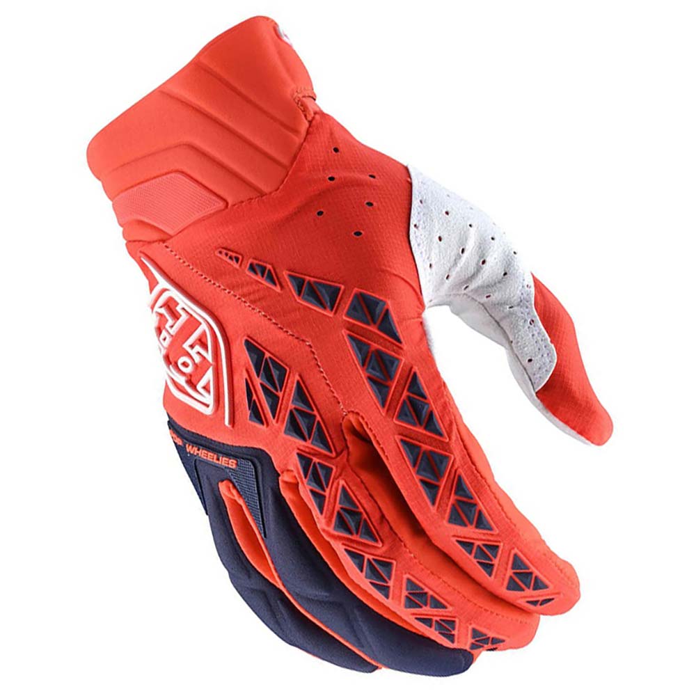 Troy Lee Designs - Gants SE Pro Solid Orange / Bleu foncé / Blanc