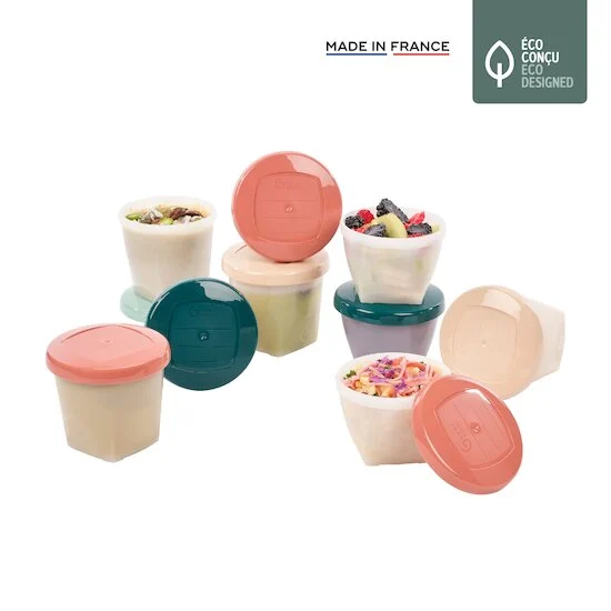 Babybols Bisourcés Pots de Conservation   8 x 180 ml + 8 x 250 ml   de               Babymoov
