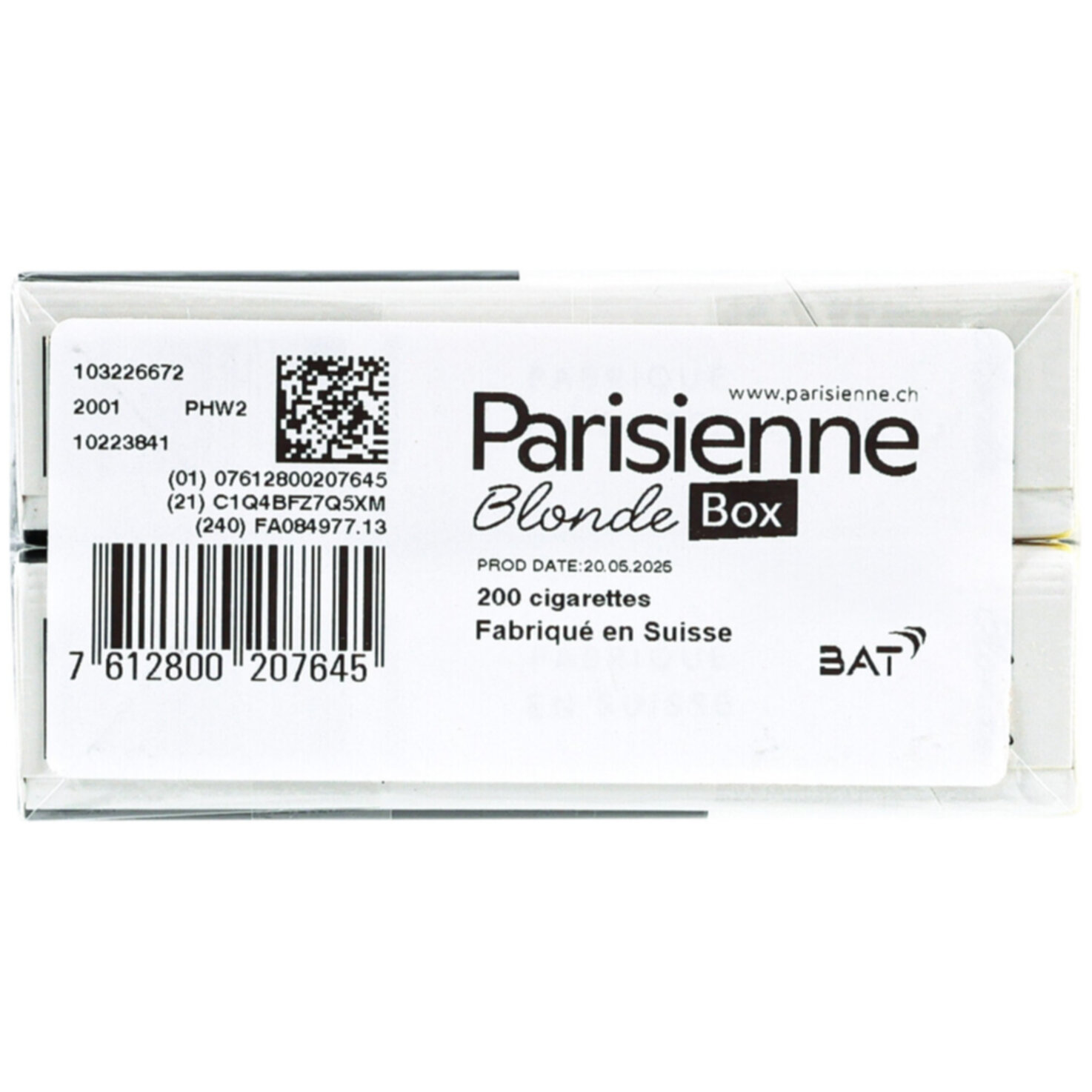 Parisienne Zigaretten Blonde Box Stange