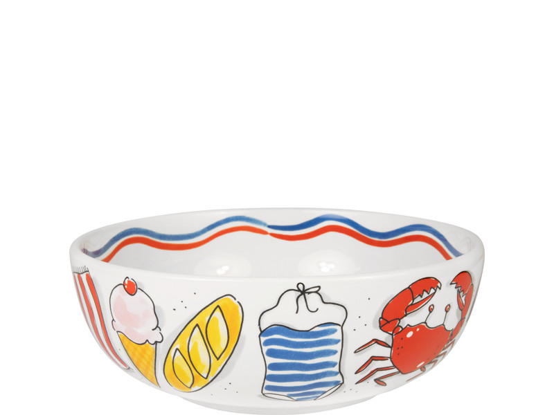 Saladeschaal 24cm La Plage Zomer Icons