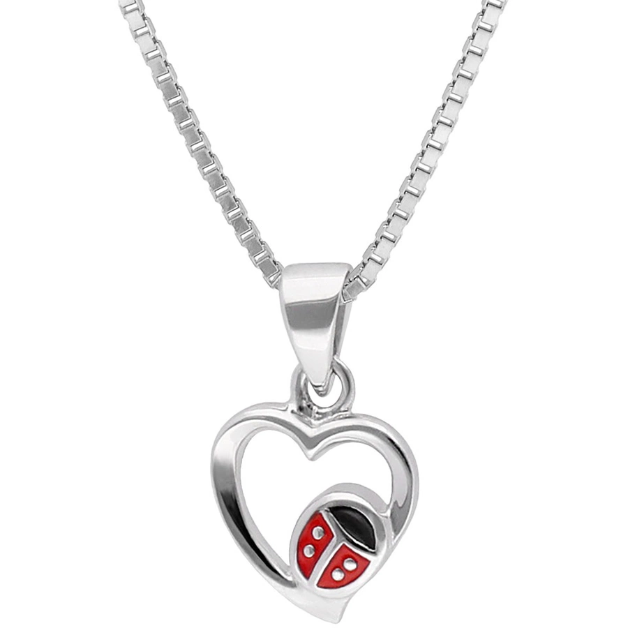 trendor Mädchen-Halskette mit Herz-Anhänger Silber 925 Collier silver