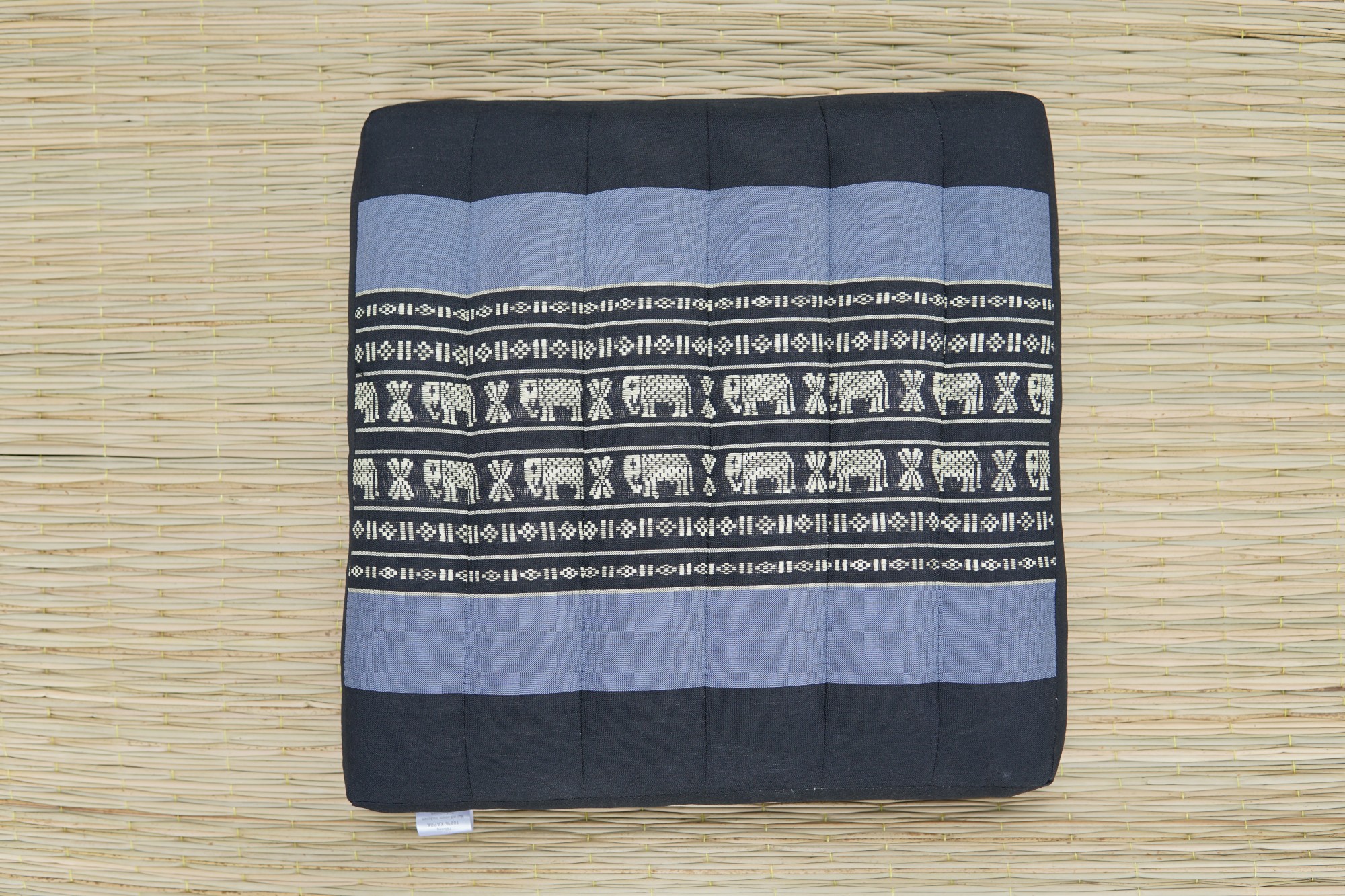 Kapok-Kissen, schwarz, blau, B 40 cm, L 40 cm, H 6 cm von fischer's lagerhaus