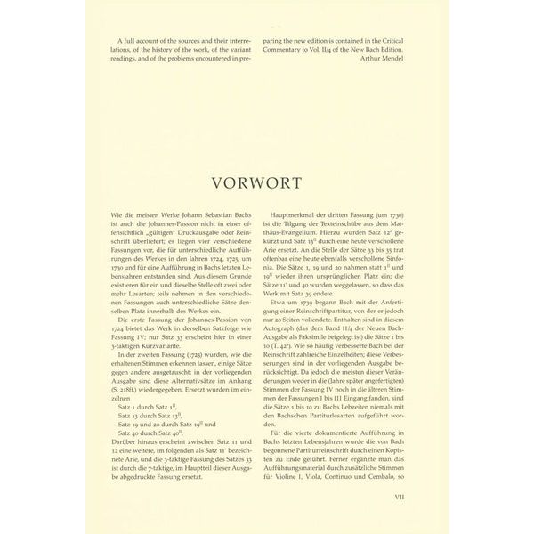 Bärenreiter Bach Johannes-Passion