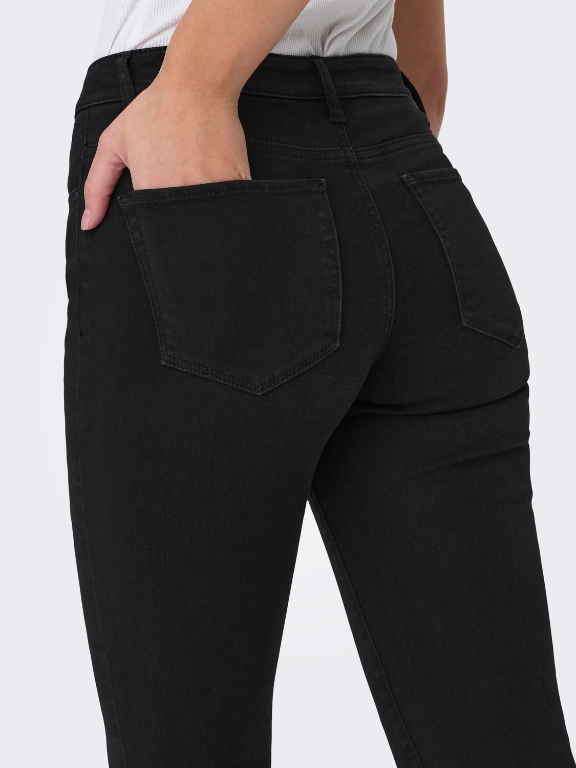 ONLREESE Mittlere Taille Ausgestellt Jeans Black