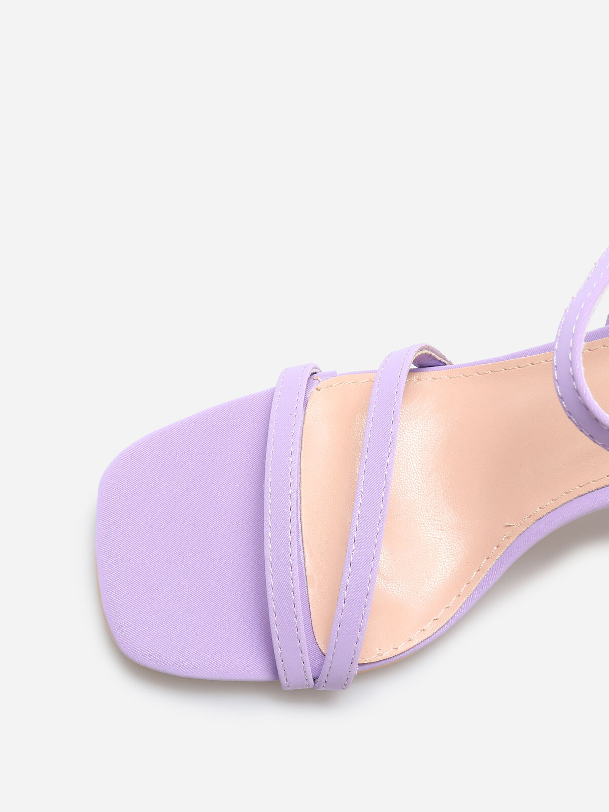 Sandales en simili mat à fines brides- Violet