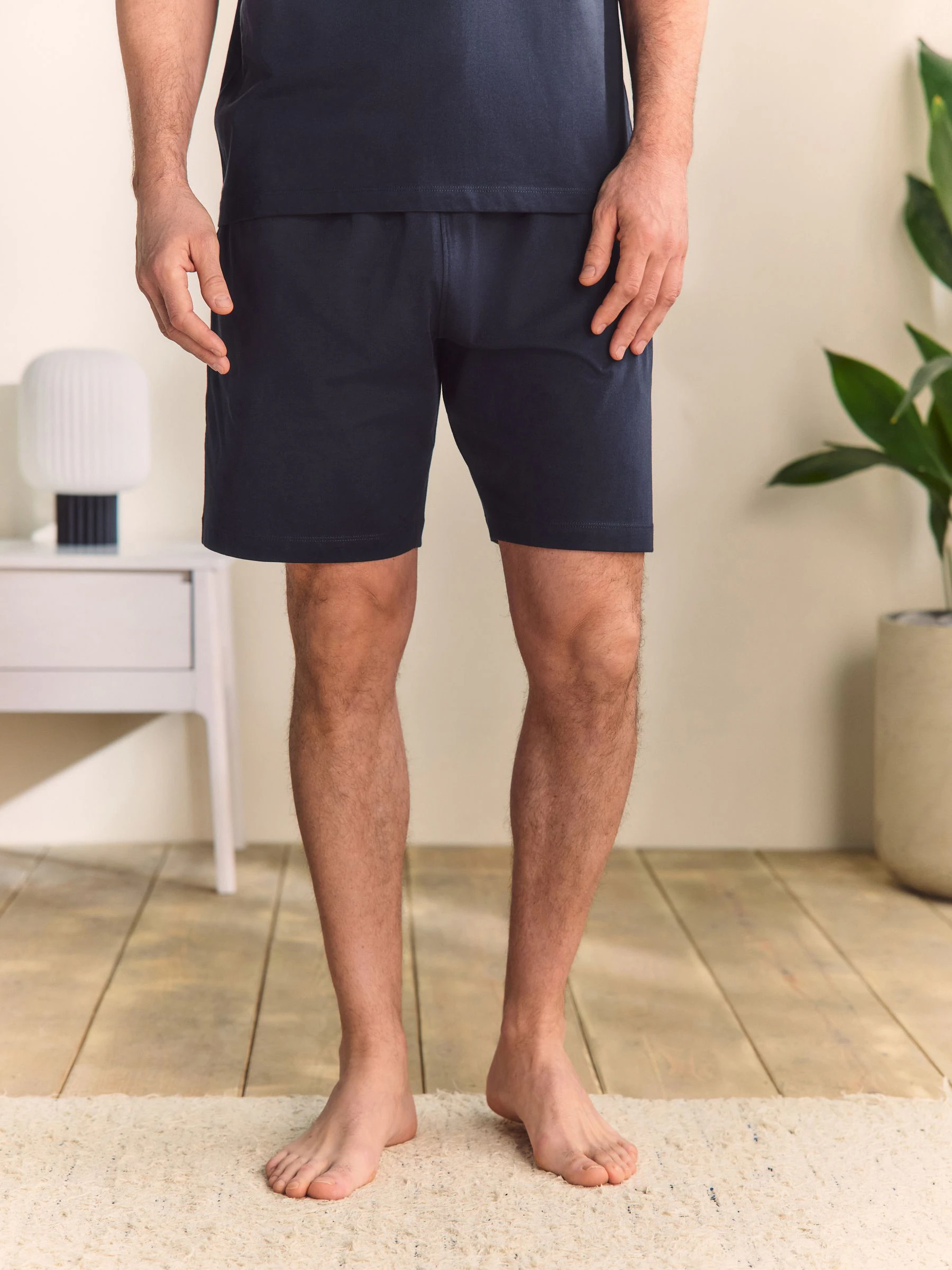Donkerblauw - Korte jersey pyjamaset