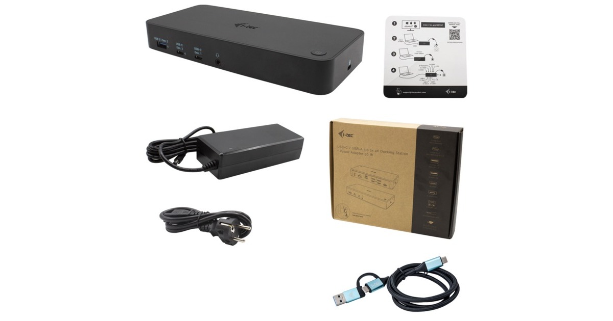 i-tecUSB 3.0/ USB-C/Thunderbolt 4K PD dockingstation  (Zwart, 100 Watt)