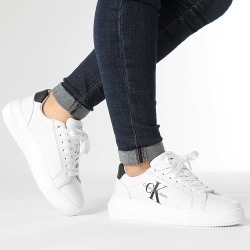 Baskets Femme Chunky Cupsole Lace Up Mono 0823 Bright White Black