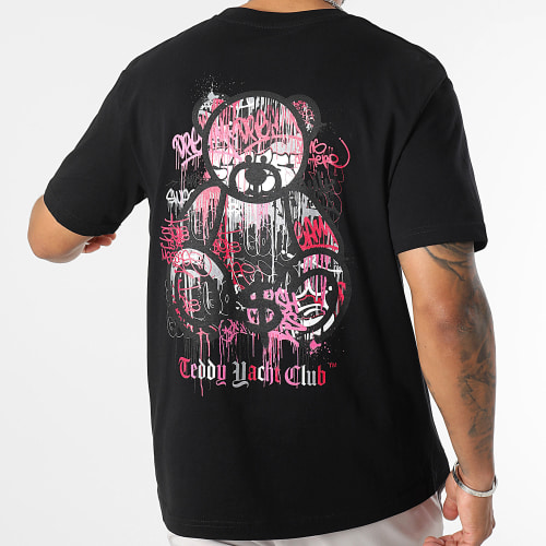 Tee Shirt Oversize Large Art Series Dripping Pink Noir