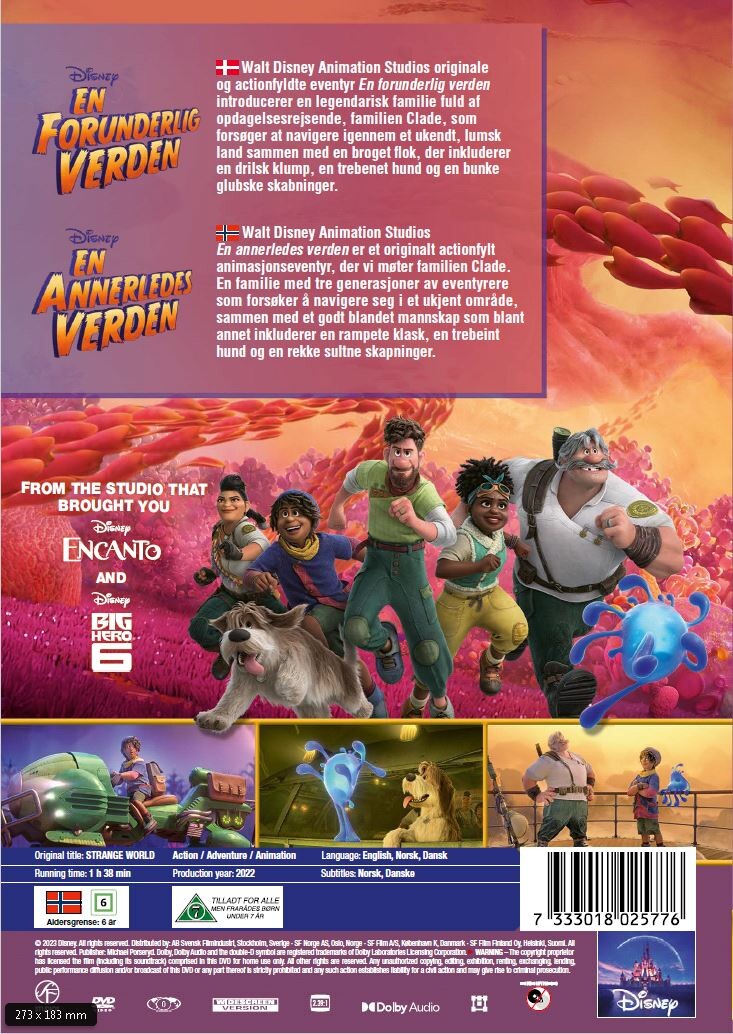 En Forunderlig Verden / Strange World - Disney - DVD