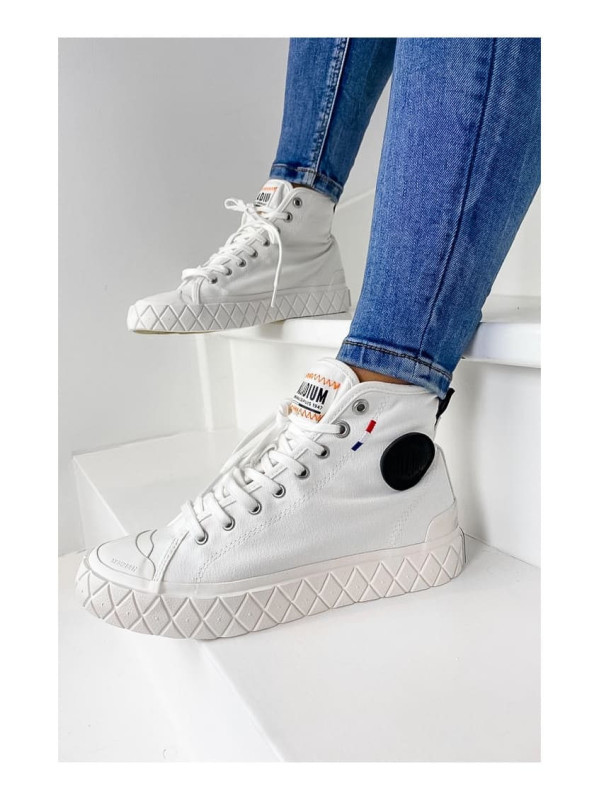 PALLA ACE CANVAS MID Star White - Palladium