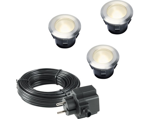 LED inbouwspots set IP67 3x1W 10 lm 3000K warm wit RVS 4058603 70x42 mm 12V