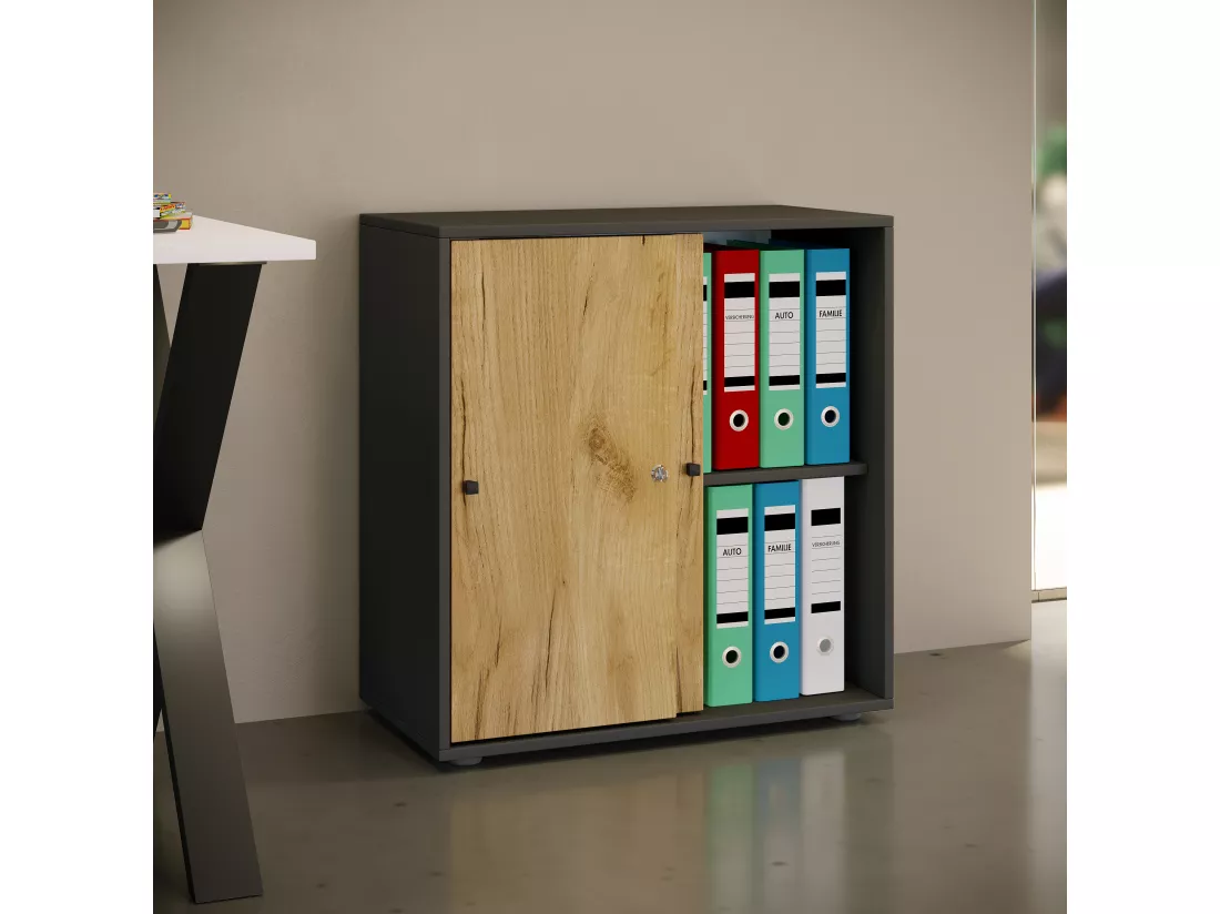 Armoire de bureau portes coulissantes Lona 2x