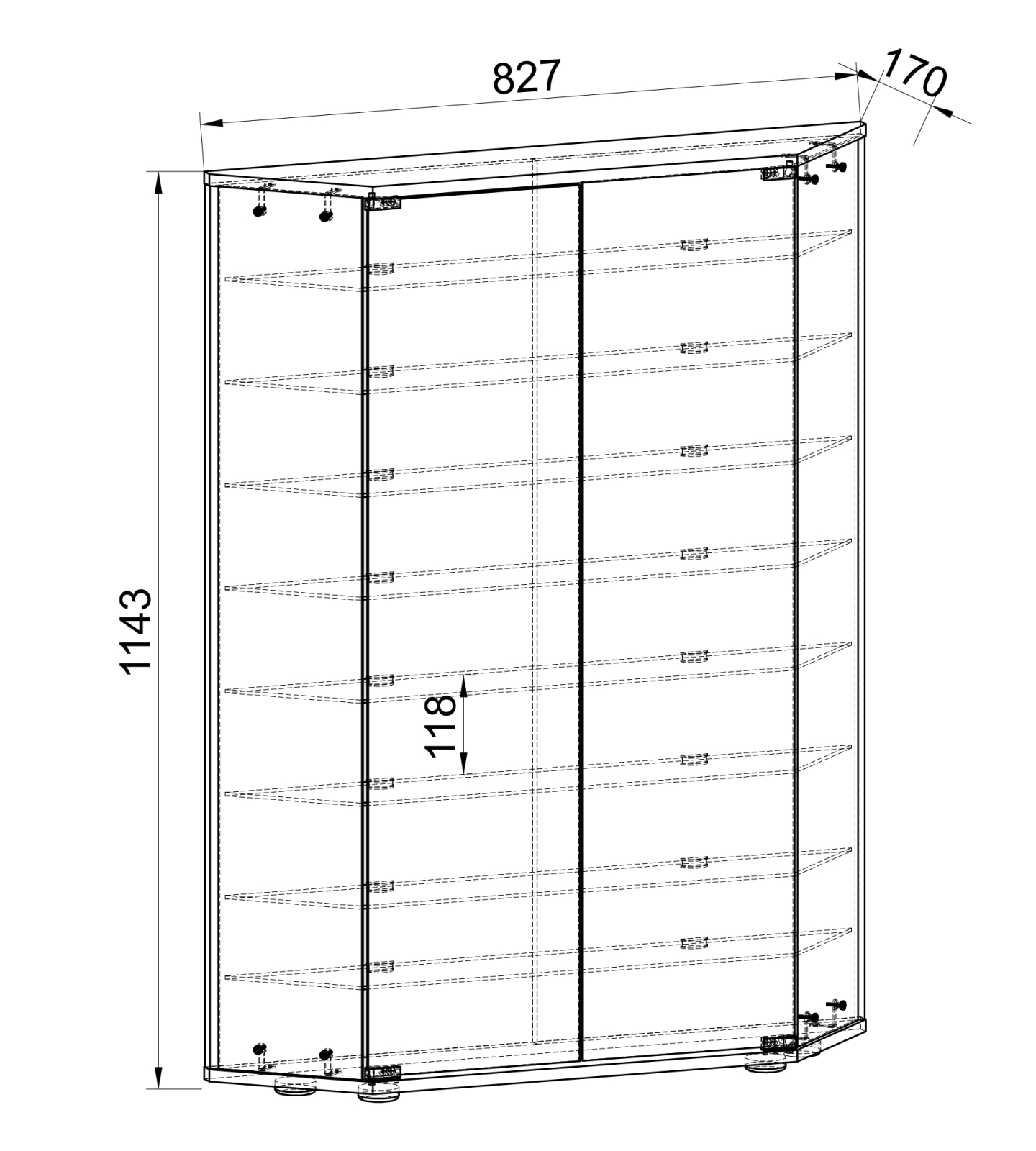 Vitrine CENILA XL - weiß - abschließbar