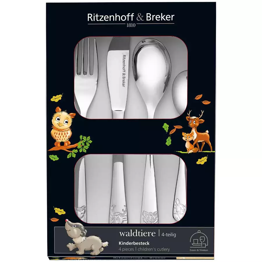 Ritzenhoff & Breker GmbH & Co. KG Kinderbesteck Waldtiere 4er Set silber