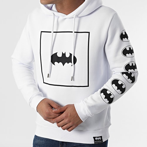 Sweat Capuche Square Logo Blanc Noir