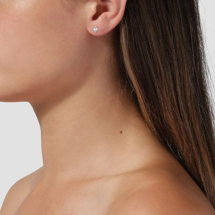 Jane Kønig  Reflection Stud Rhombe ørering - Sølv