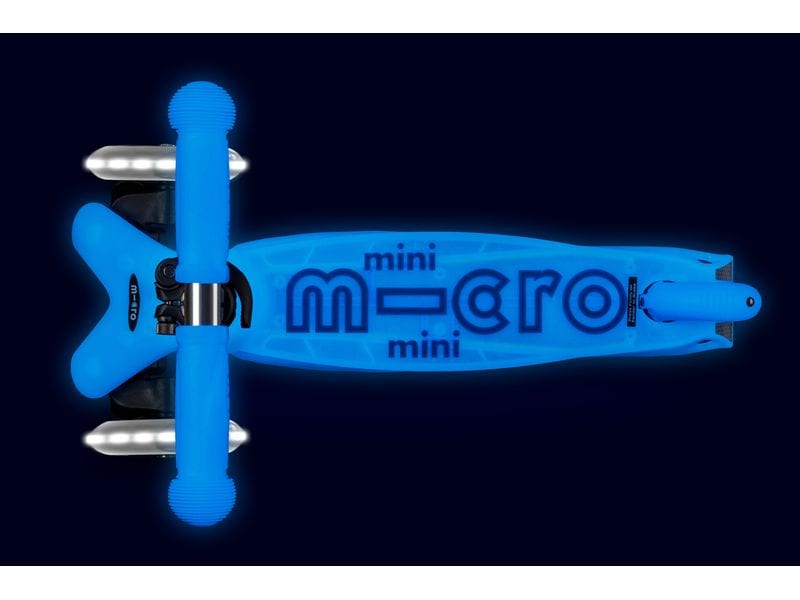 Micro Mobility Kickboard Mini Micro Deluxe Glow LED Blau Scooter für Kinder
