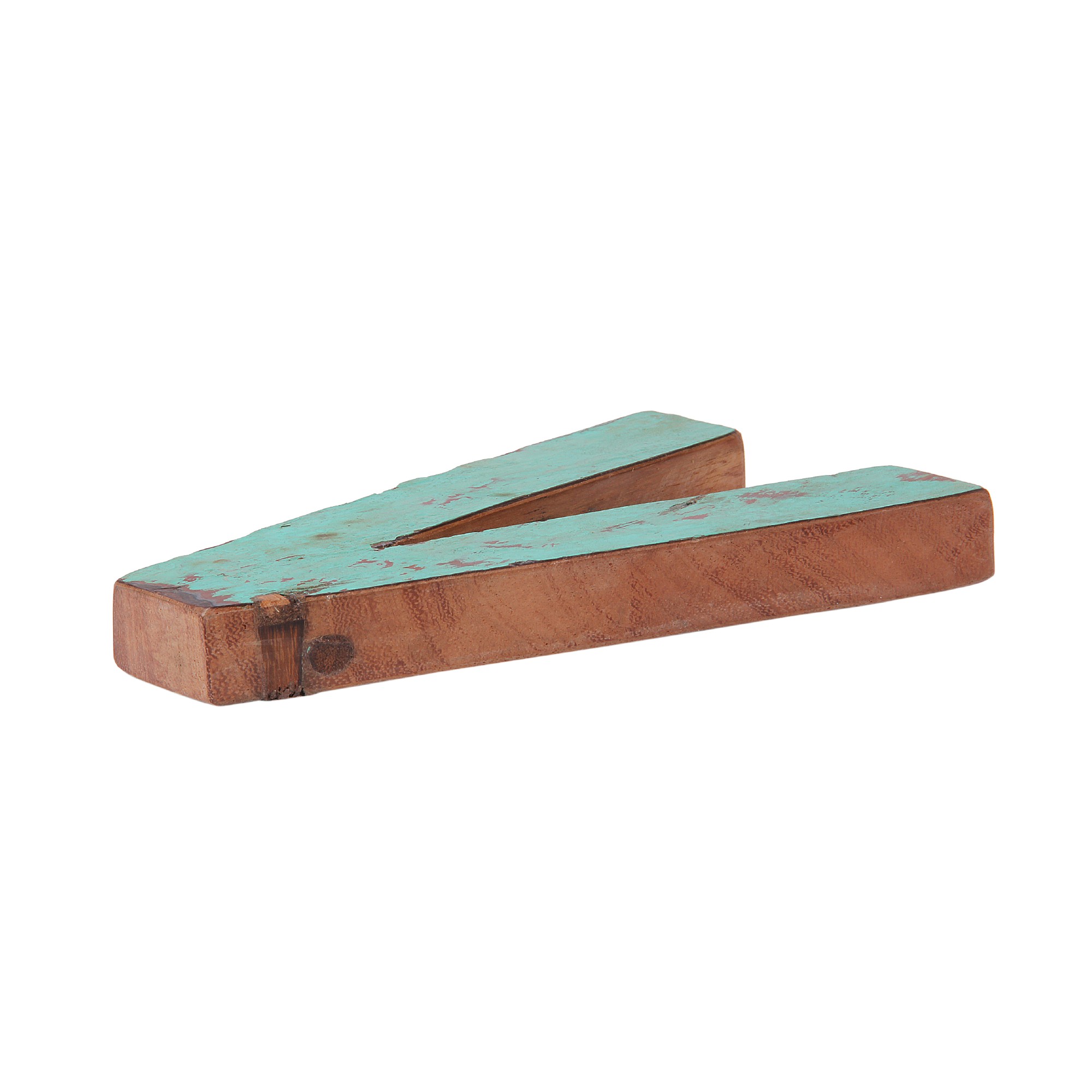 Holzbuchstabe 'V', mehrfarbig, T 2,5 cm, B 13 cm, H 19 cm von fischer's lagerhaus