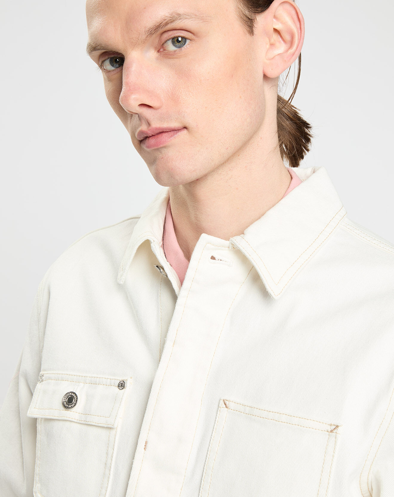 Scotch & Soda Veste en Coton Biologique Worker blanche