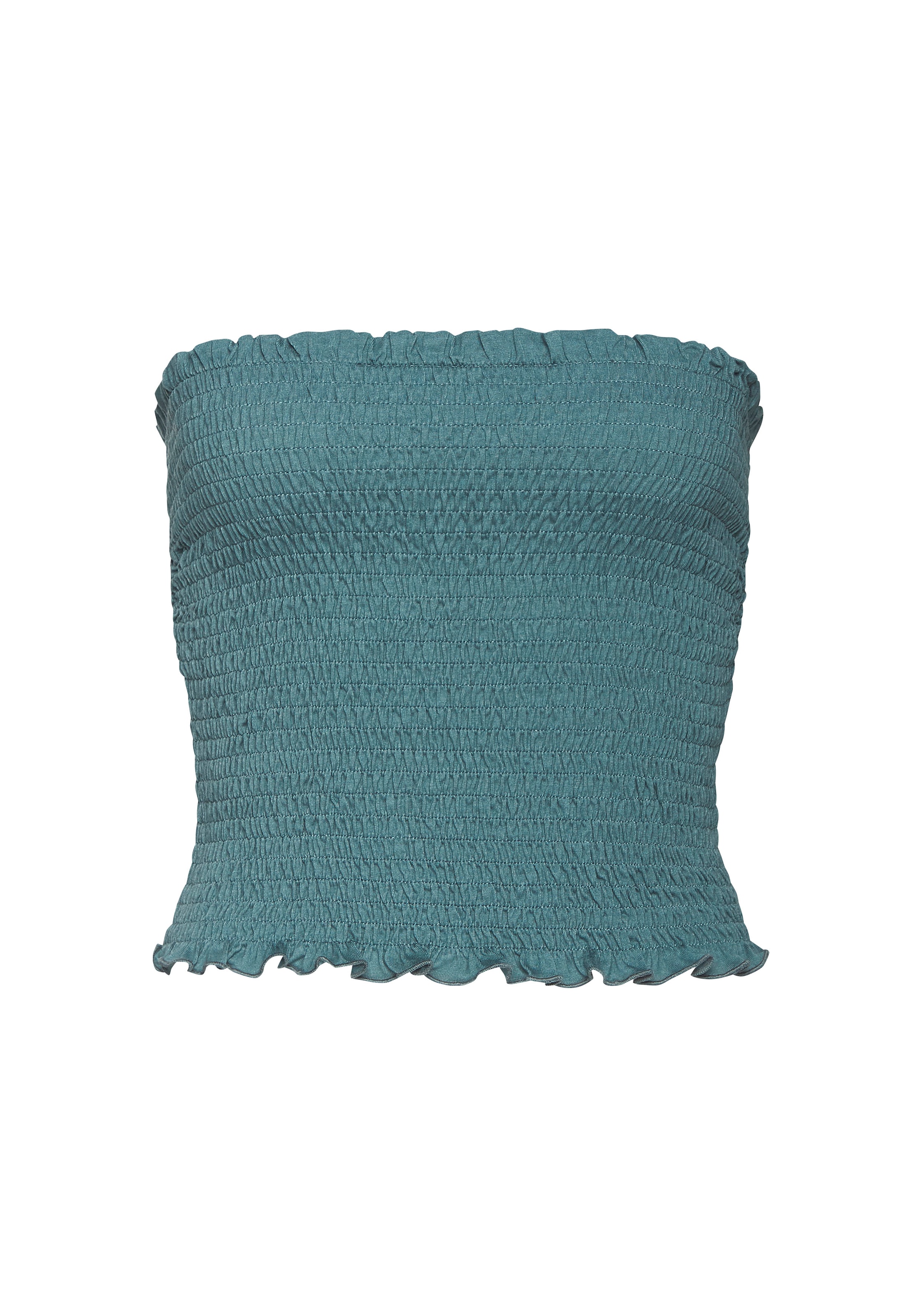 LASCANA Bandeautop , aus Viskosejersey, rundum gesmokt, schulterfreies Crop-Top