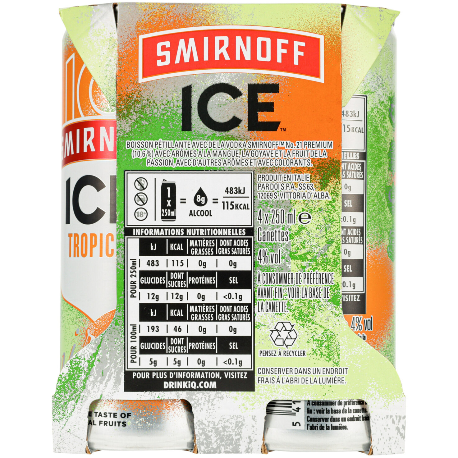 Smirnoff Ice Tropical 4x25cl -100cl
