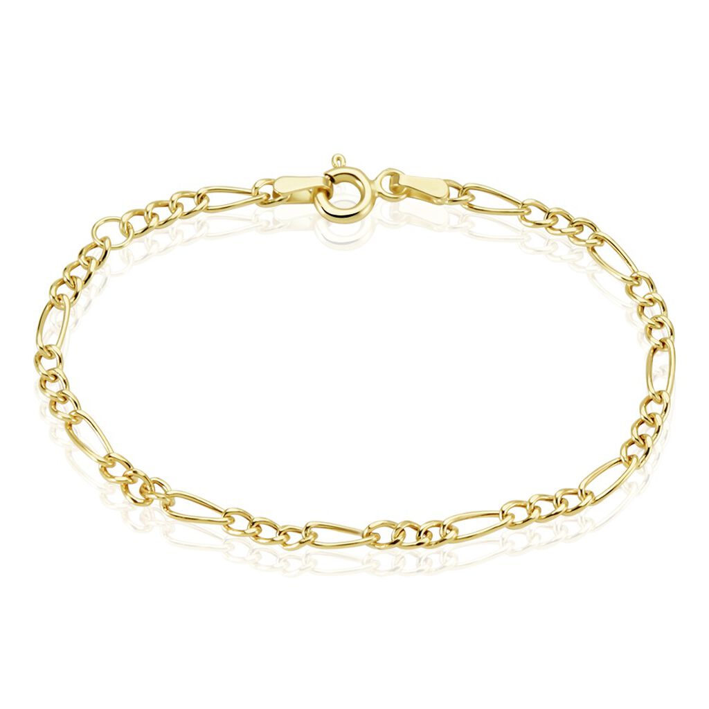 Bracelet Esra Maille Alternee 1/3 Or Jaune