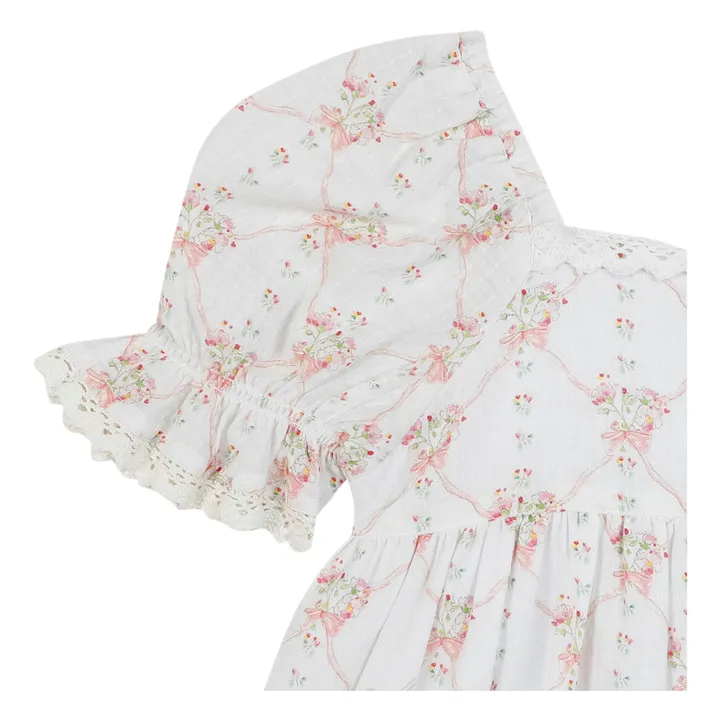 Bonton Robe Georgette à Fleurs | Ecru