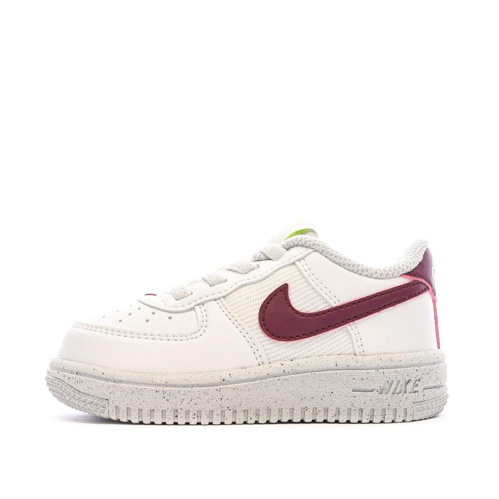 Nike Baskets Blanche/Bordeaux Fille Nike Force 1 Crater Classic