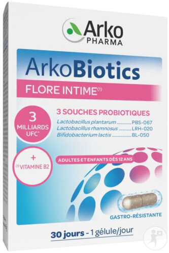 Arkopharma Arkobiotics Flore Intime 3 Souches Probiotiques + Vitamine B2 30 Gélules