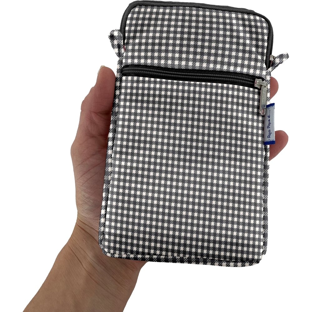 Pochette Téléphone Matelassée Vichy Noir