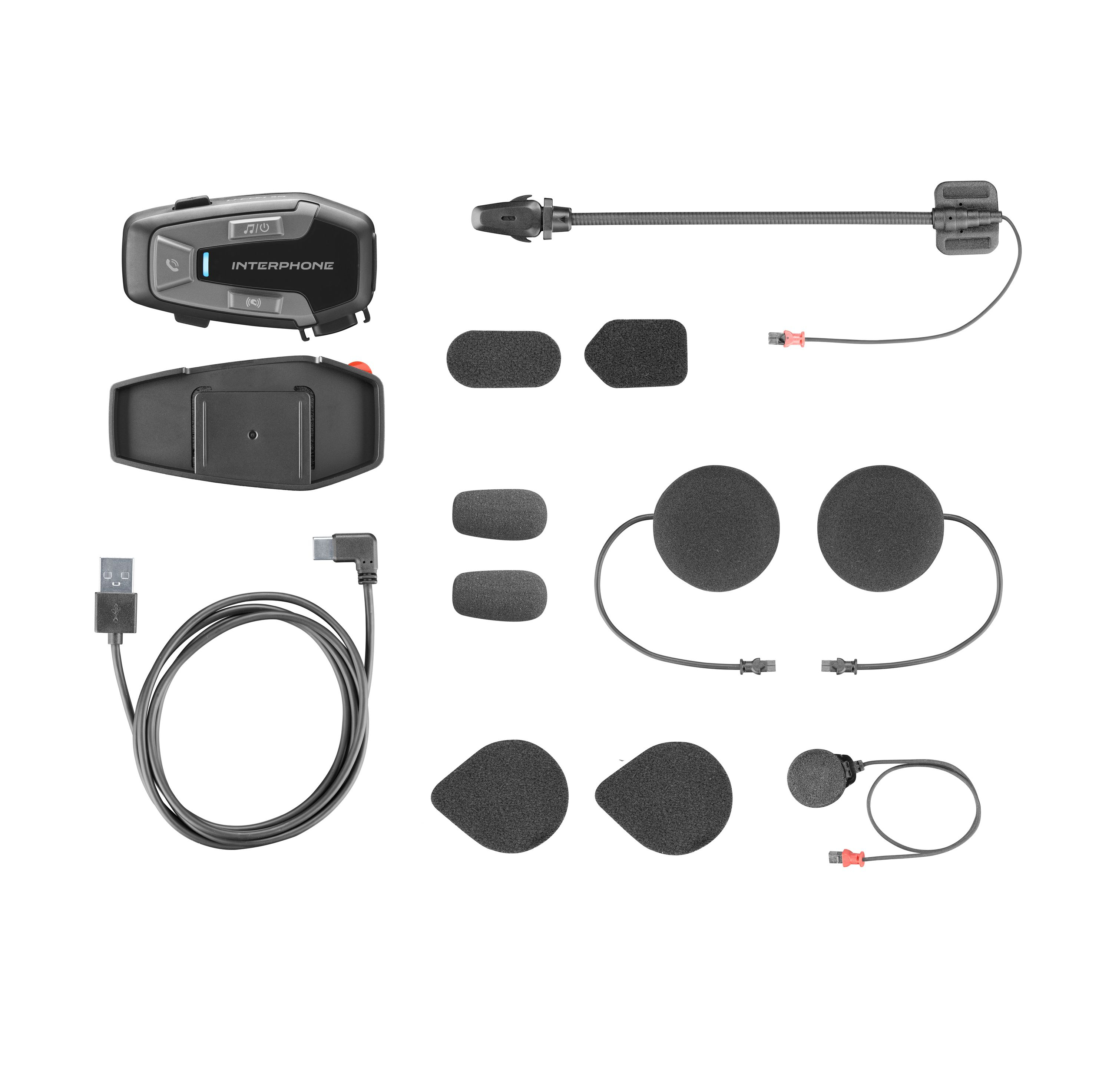 (IP67) UCOM 6R Motorrad Helm Intercom Bluetooth Headset 1km Reichweite / bis zu 2 Benutzer (INTERPHOUCOM6R)
